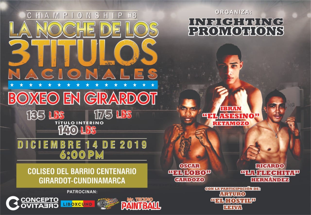 Boxeo en Girardot: La noche de los tres títulos nacionales